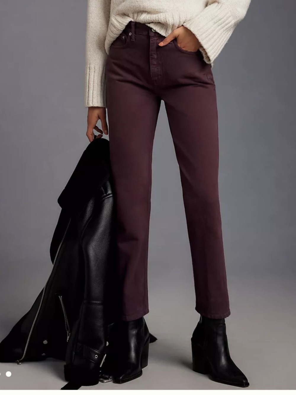 NWT Etica Finn Slim Straight Jeans in Wine Tasting 29